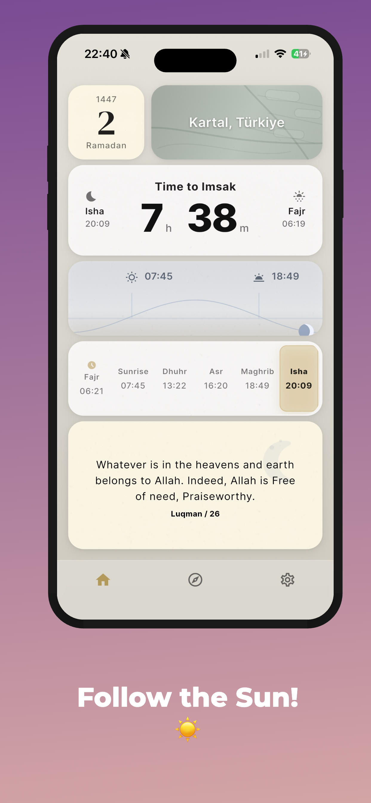 Qamer Qibla screen screenshot
